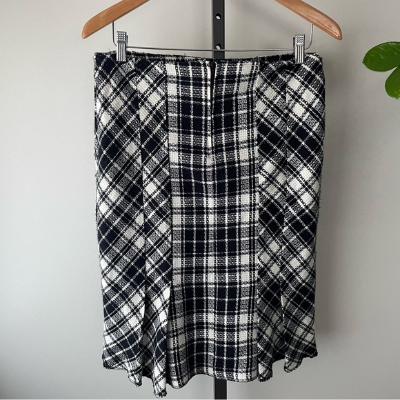 90s Vintage Simply French Collection Plaid Check Pleated Midi Skirt Size 12 - Picture 1 of 8